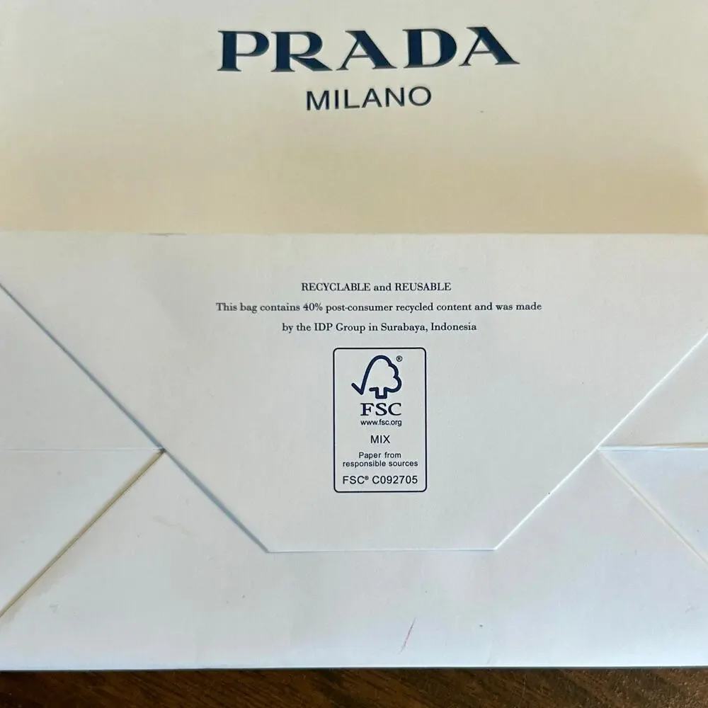 Authentic Prada Milano Paper Shopping Bag Only